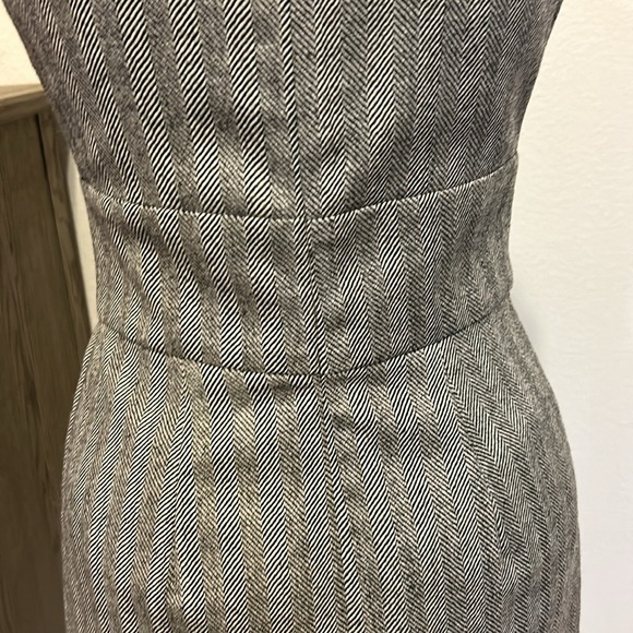 Adam Adam Lippes | Black & White 100% Wool V Neck Shift Dress | Size 0 - Picture 12 of 14